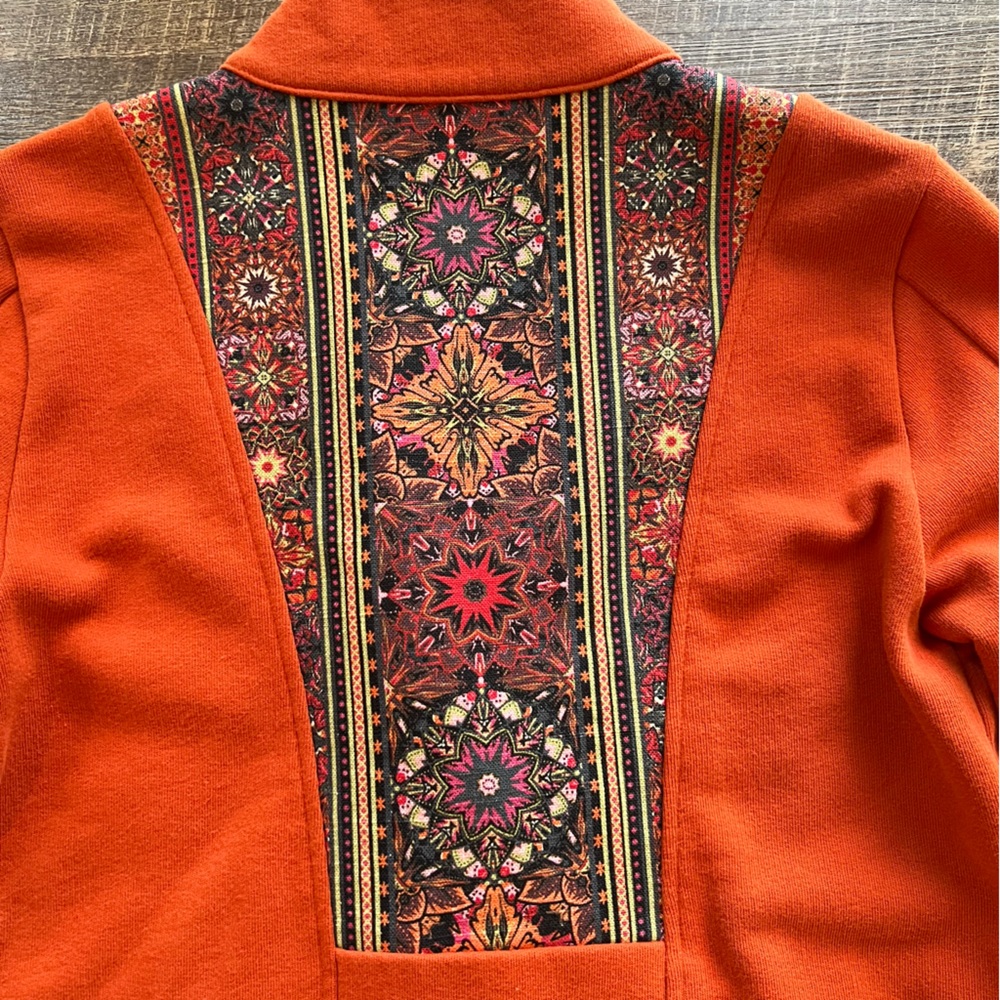 Soft Surroundings Nuance Orange Jacket with Tapestry Accent and Filigree Button - Picture 13 of 16